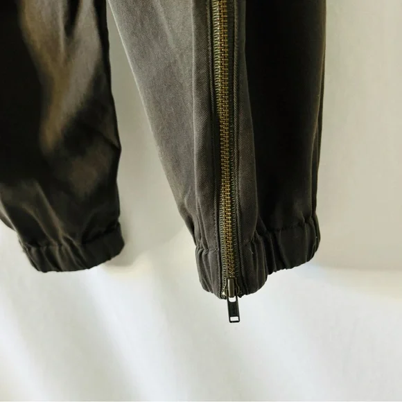 Eileen Fisher Army Green Ankle Zip Jogger Pants - Picture 2 of 11